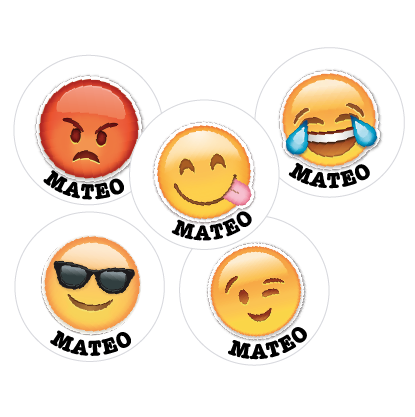 Tarjetitas redondas Emoticones 20u Pers
